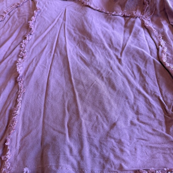 Free People Tattered Up Slip Dress Mauve Pink XS Flowy Boho Distressed Fringe - Picture 7 of 9